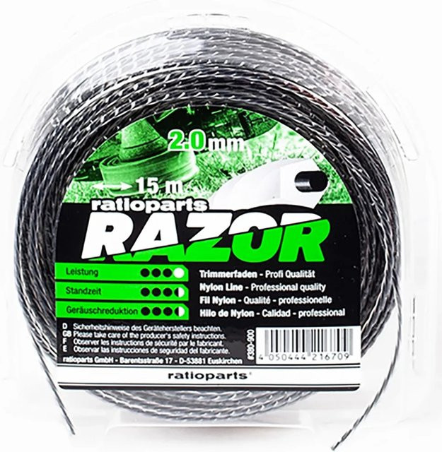 Ratioparts Ersatzteil Razor Nylonfaden 5-Kant, transparent, Durchmesser: 2 mm, Länge: 15 m - Bild 1
