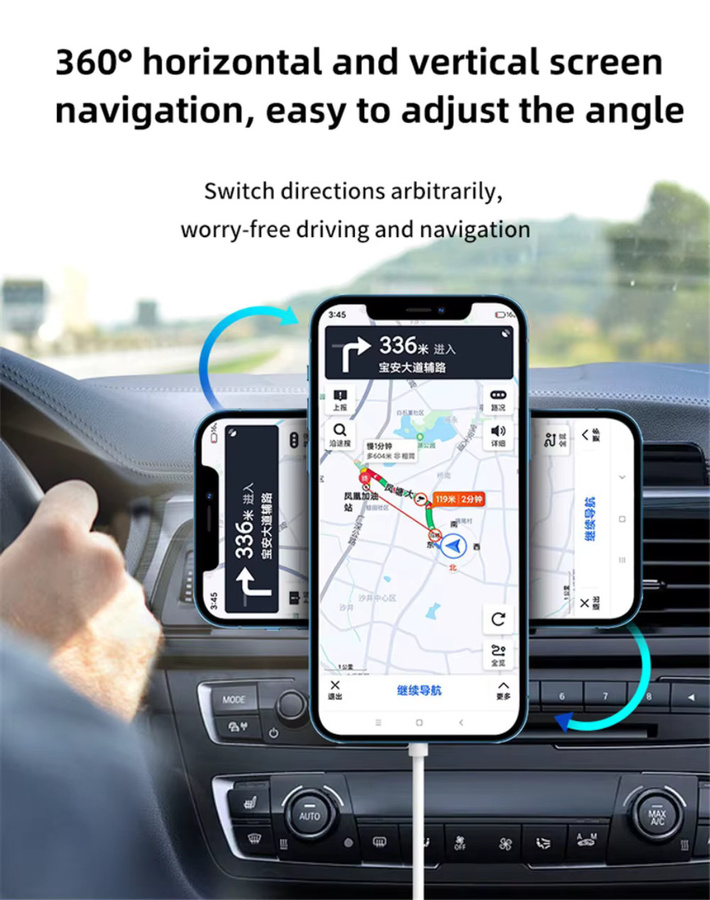 VIKEFON Magnetisches kabelloses Ladegerät und Handyhalterung für MagSafe iPhone 17 16 15 14 13 12 Pro Max XS, Schnellladestation für die Lüftungsschlitze im Auto - Bild 5