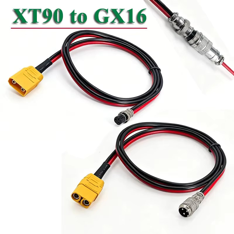 DIVEDEER Akku-Ladekabel GX16 auf XT90 in Gelb für Elektrofahrzeuge und Modellflugzeuge - Bild 2