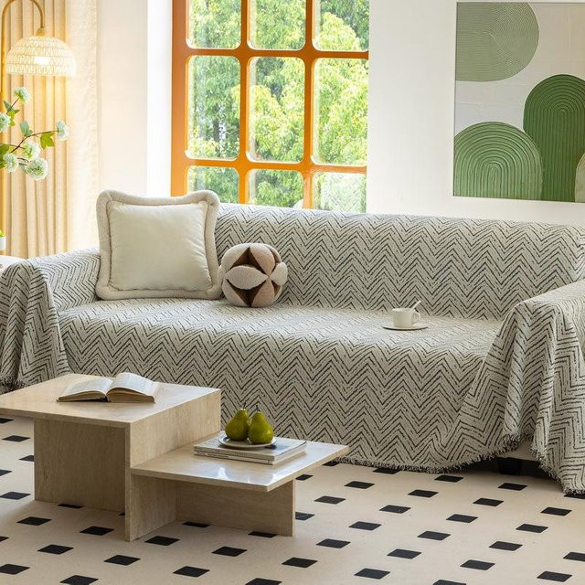Super Six Chenille Sofabezug im nordischen Stil, Sofadecke für alle Jahreszeiten, B/B: 180 x 130 cm - Bild 1