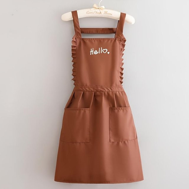 Wasserdichte Arbeitsuniformschürze im Prinzessinnenstil von Love Home Garden in Kaffeebraun - Bild 1