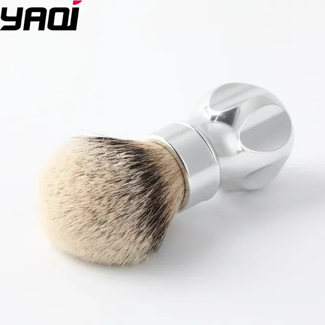 Yaqi Gemini Rasierpinsel für Herren, 24mm, Silvertip-Grauhasehaar - Bild 1