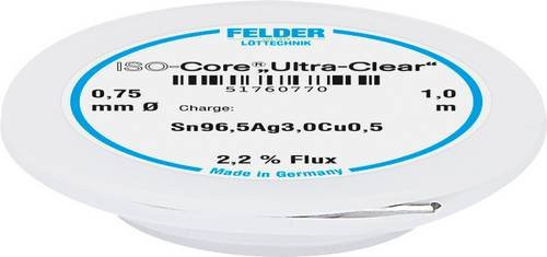 Felder ISO-Core Ultra Clear SAC305 Lötzinn Spule Sn96,5Ag3Cu0,5 Durchmesser: 0,75 mm - Bild 1