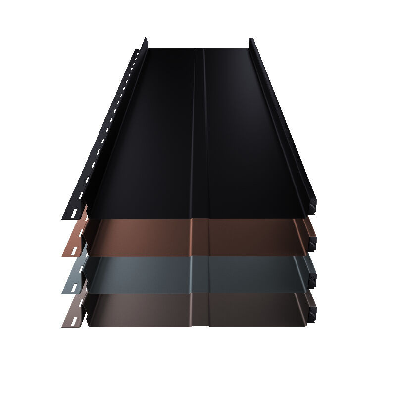 Stehfalz Terrano Dach und Wand von Blachotrapez GmbH aus Stahl in Schwarz mit Prägung, Breite: 31,6 cm, 0,50 mm Materialstärke und 35 µm Mattpolyester-Beschichtung - Bild 1