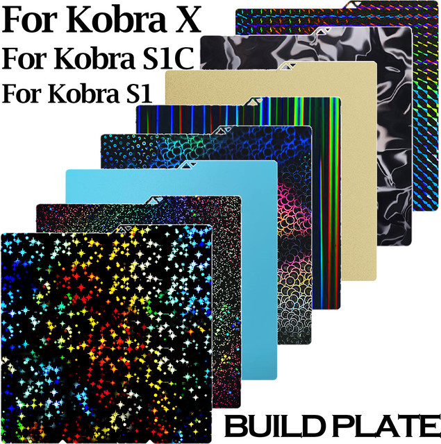 Anycubic Kobra X Bauplatte mit strukturierter PET-Faser Carbon Oberfläche in Schwarz für 3D-Drucker Wärmebettteile - Bild 1