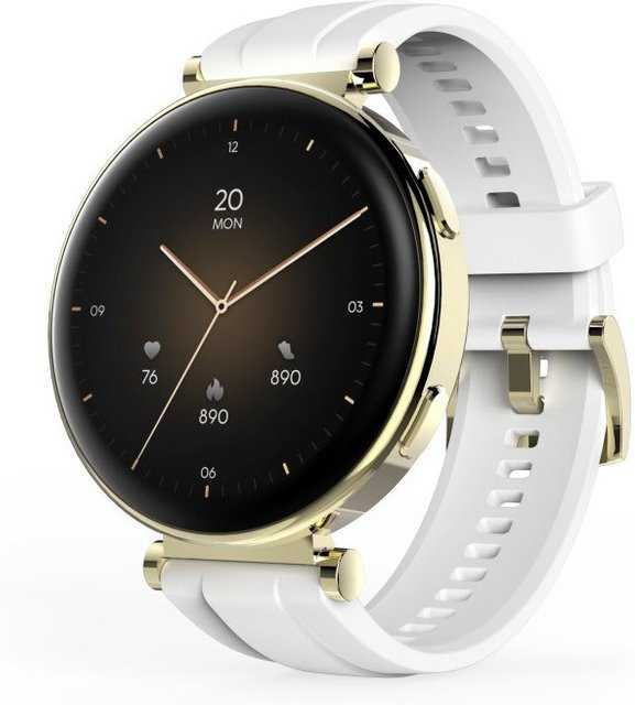 Hama 7000 Smartwatch mit AMOLED Display, Telefonfunktion und GPS in Gold/Weiß - Bild 1