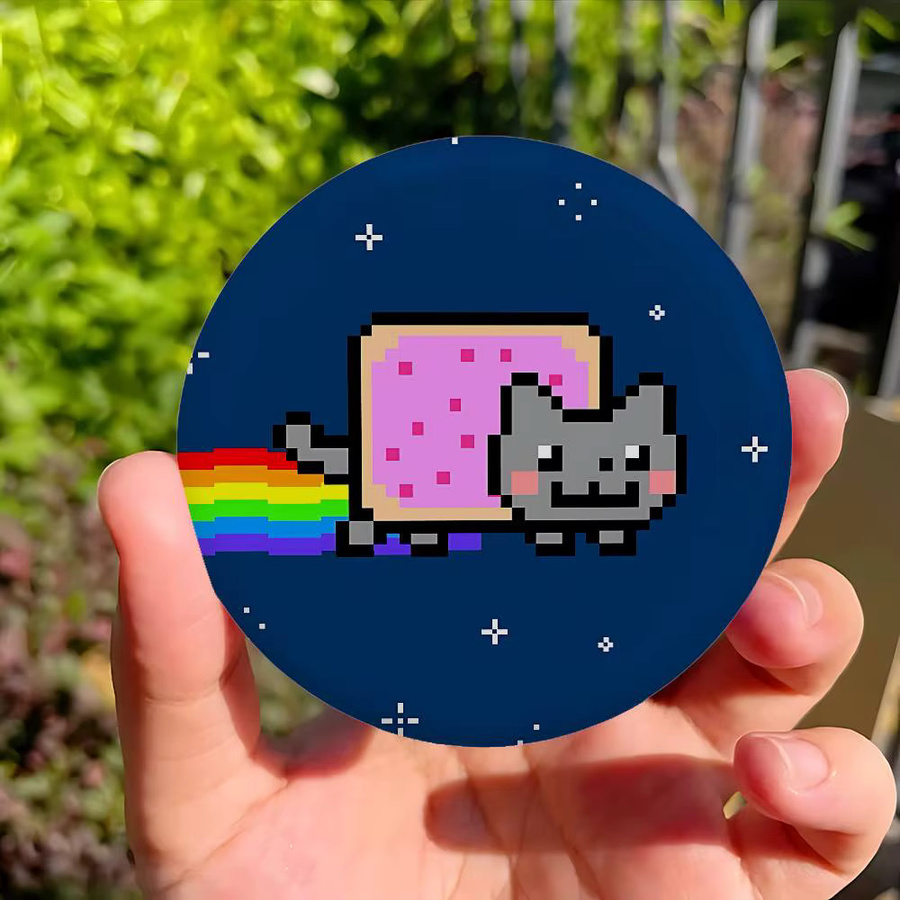 Brosche N-Nyan-Katze, Weißblech, Kayou - Bild 2
