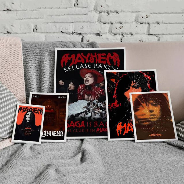 Vintage Wandkunst Lady Gaga Mayhem Poster von Potdemiel als ästhetische Wandmalerei für dein Zuhause oder Café ohne Rahmen - Bild 1