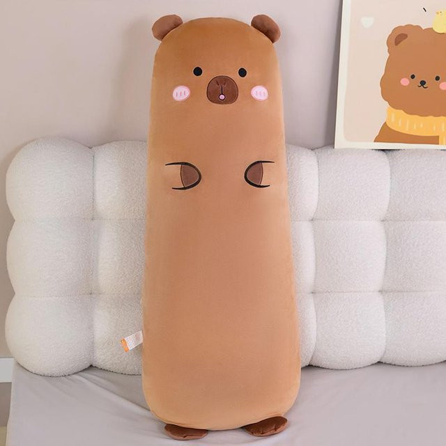 Yiran toy Cartoon-Capybara Plüschkissen, Langkörperpuppe, 90cm, Braun - Bild 1
