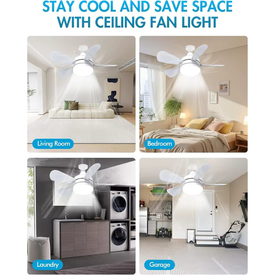 JOYINLED Deckenventilator mit Beleuchtung und Fernbedienung, dimmbar, Weiß, Modernes Design für Schlafzimmer und Wohnzimmer - Bild 3