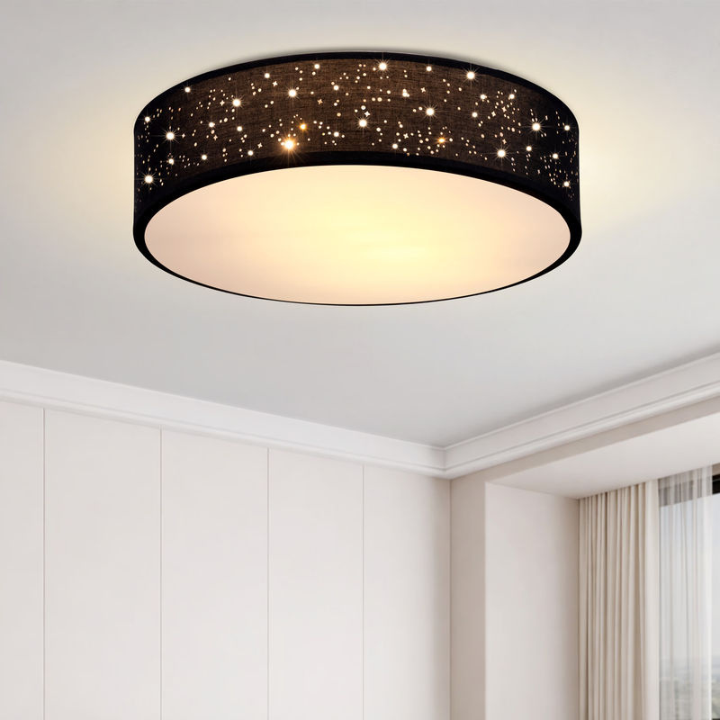 Monzana Deckenlampe Sternenhimmel in Schwarz aus Stoff und Aluminium, Durchmesser: 38 cm - Bild 2