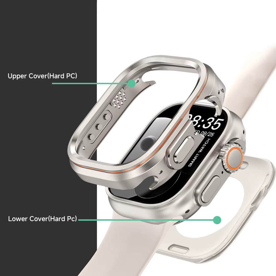 CAOWTAN Schutzrahmen-Schale für Apple Watch Ultra, Edelstahl - Bild 4