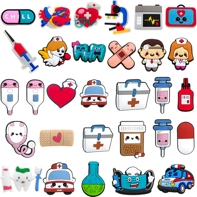 MEIDEJIE Schuh-Charms, 30 Stück/Set, PVC, medizinische Versorgung - Bild 1