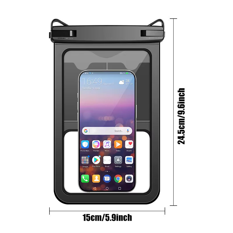 Wasserdichte Handytasche von HAISSKY in Schwarz für iPhone und Samsung Outdoor und Schwimmen - Bild 6