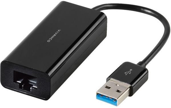 Vivanco USB 3.0 Netzwerk Adapter in Schwarz, Länge: 0,1 m - Bild 1