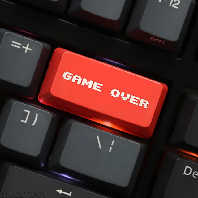 GEVBAY GAME OVER Translucent Backspace Tastenkappe aus Kunststoff in Rot und Transparent für mechanische Tastaturen - Bild 1