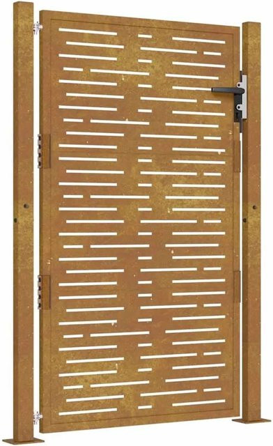 vidaXL Gartentor aus Cortenstahl in Braun mit quadratischem Design, B/H: 110 x 155 cm - Bild 1
