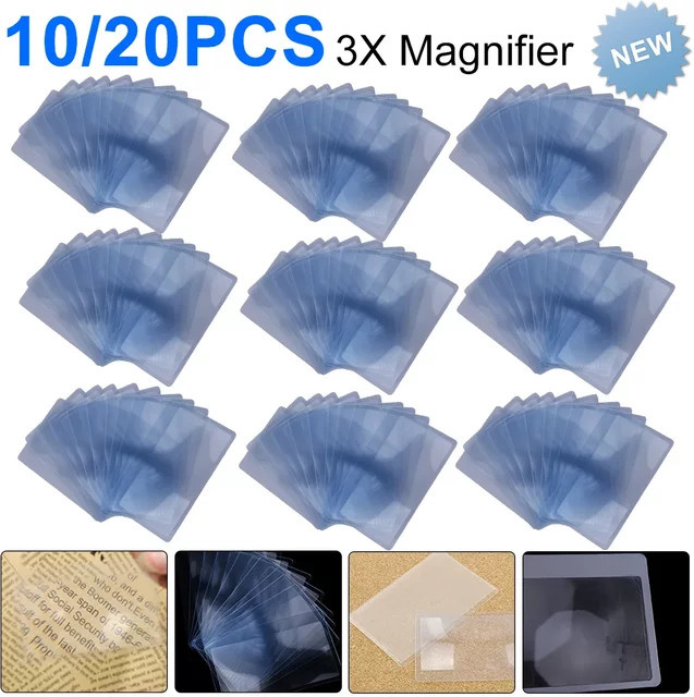 alloet Leselupe 3x, Kunststoff, transparent, 10/20 Stück - Bild 1