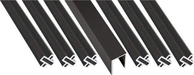 GartenLand Ameland Exclusive Leistenset aus Aluminium in Anthrazit inklusive Abschlussleisten, 6 Zwischenleisten und Abstandshaltern - Bild 1