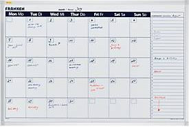 Franken Kalender X-tra!Line VO-7 Monats- oder 7-Tageübersicht mit Ablageschale, magnethaftend, Weiß, B: 90 cm, H: 60 cm - Bild 1