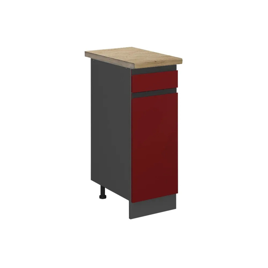 Vicco R-Line Küchenunterschrank Schubladenschrank in Rot/Anthrazit mit Eiche-Optik, Breite: 30 cm - Bild 2