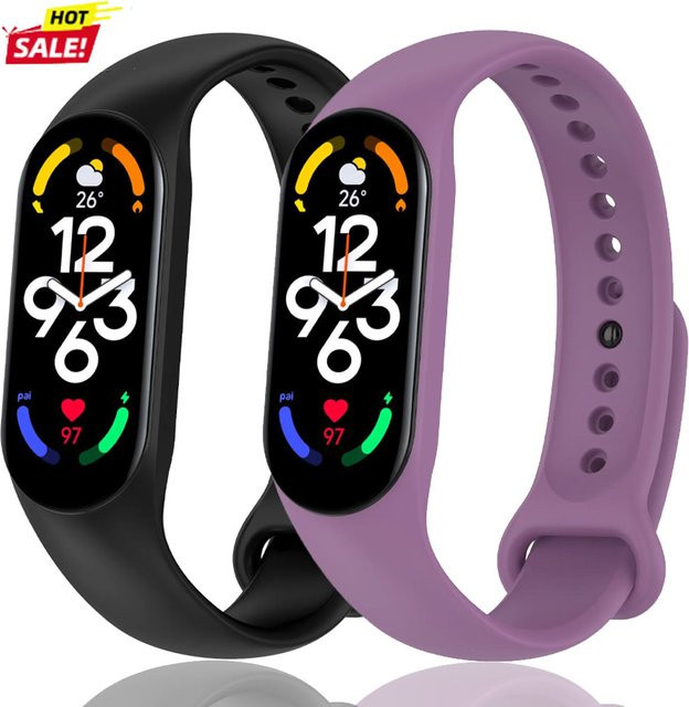 Xiaomi Uhrenarmband Silikon, Schwarz, für Mi Band 7 6 5 4 3 - Bild 1