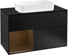 Villeroy & Boch Finion Waschtischunterschrank mit Abdeckplatte in Blau Lacquered, B/T: 100 x 50,1 cm - Bild 1