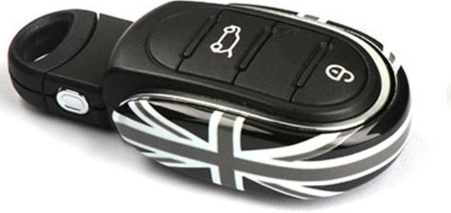 Top Car Parts Autoschlüsselgehäuse aus Metall für Mini Cooper F54 F55 F56 F57 F60 JCW Clubman Countryman in Gold Union Jack Black - Bild 1