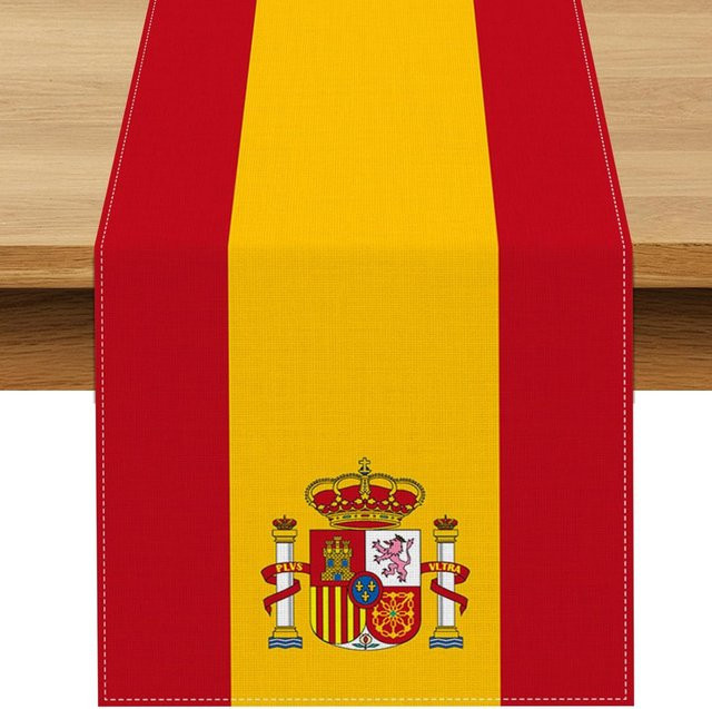 JMG Household Supplies Tischläufer Spanische Flagge aus Leinen, Gelb-Rot, B/H: 150 x 33 cm - Bild 1
