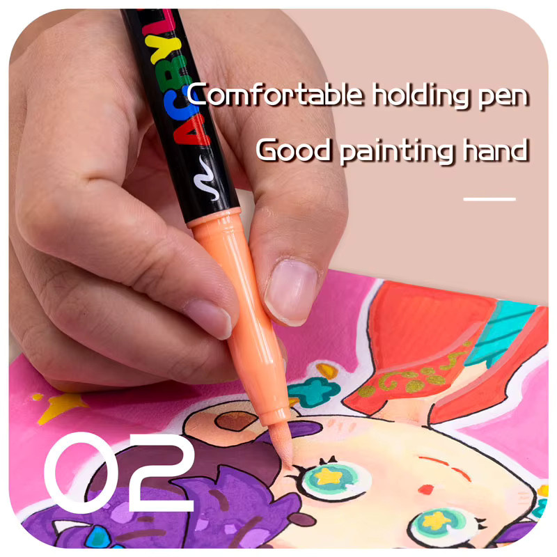 GN Acrylmarker Set mit weicher Brush-Spitze in Hautfarben für DIY und Schule, 24 Farben - Bild 3