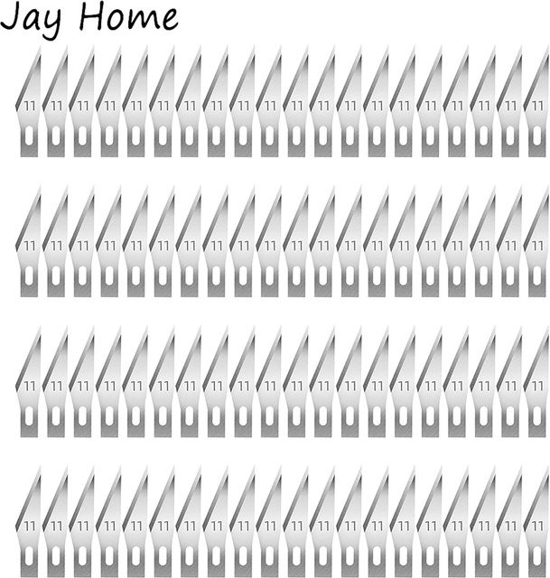 JAY HOME Präzisionsmesser-Ersatzklingen Typ #11 aus Carbonstahl, 50 Stück, Silber - Bild 1