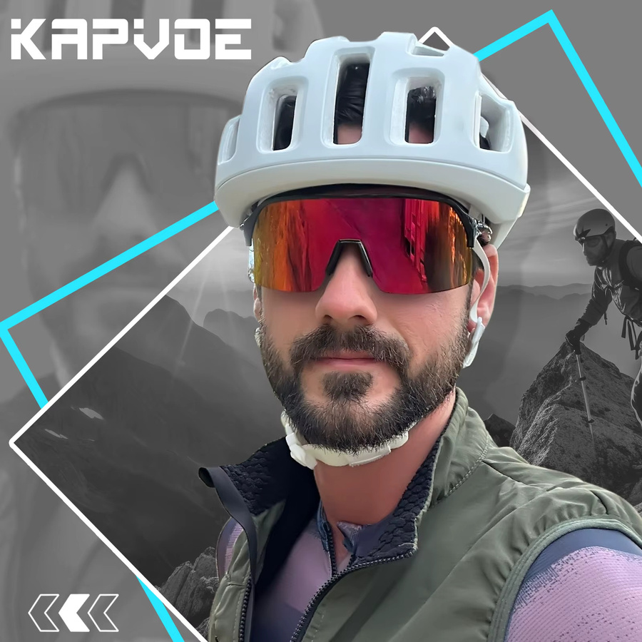 Kapvoe Sportsonnenbrille, Unisex, Vollrand, Kunststoff - Bild 3