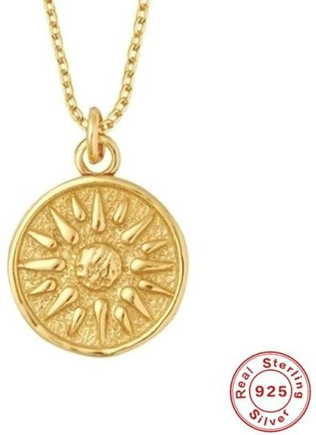 Halskette 925 Sterlingsilber, Sternanhänger, goldfarben, Damen - Bild 1