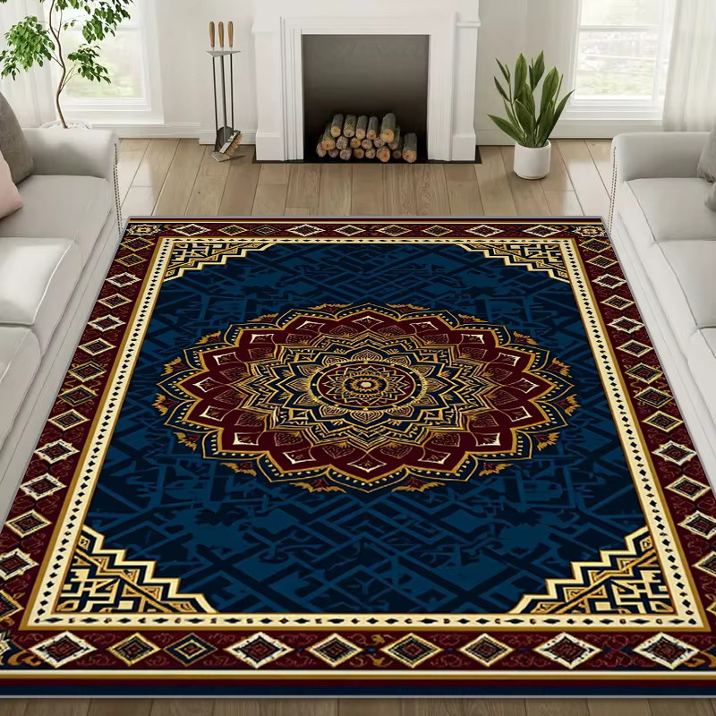 RAKKS Retro Teppich in Blau im orientalischen Design für Wohnzimmer, Schlafzimmer und Küche - Bild 4