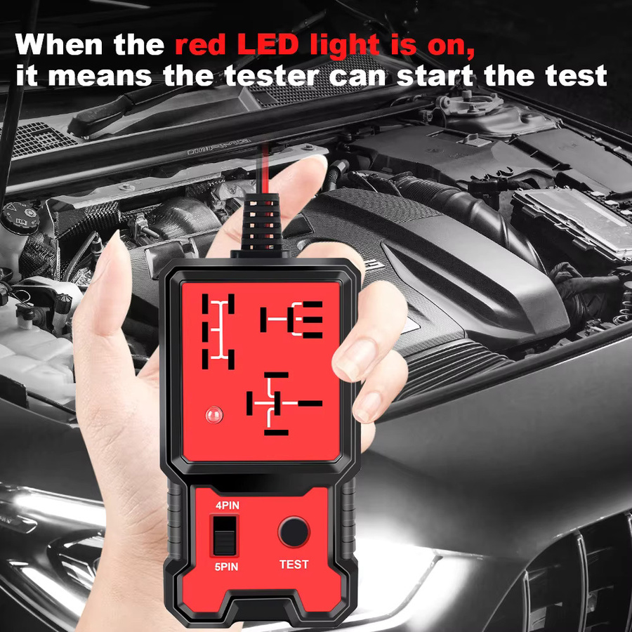 AINYSZIN Auto Relais Spannung Tester mit Anzeige Licht, Universal 12V Batterie Checker für RV, Lkw und Anhänger, Rot - Bild 4