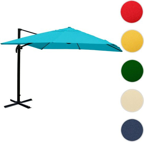 MVG Gastronomie-Ampelschirm MVG-A96 in Türkis, 360 Grad drehbar, B: 360 cm, H: 300 cm - Bild 1