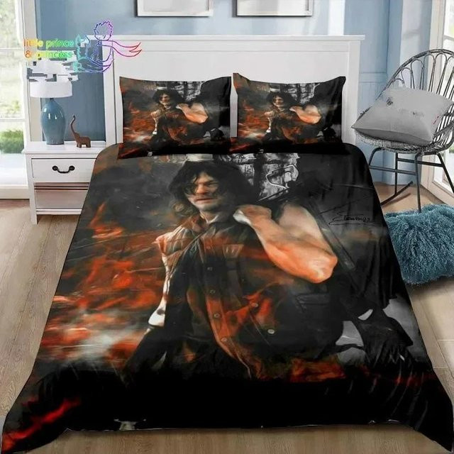 The Walking Dead Daryl Dixon Bettwäsche-Set mit 3D-Druck, Schwarz, Breite: 155 cm, Höhe: 220 cm - Bild 1
