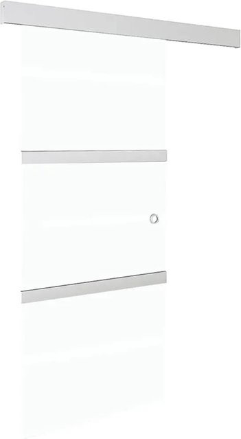 vidaXL Schiebetür aus ESG-Glas und Aluminium in Silber, B/H: 90 x 212 cm - Bild 1