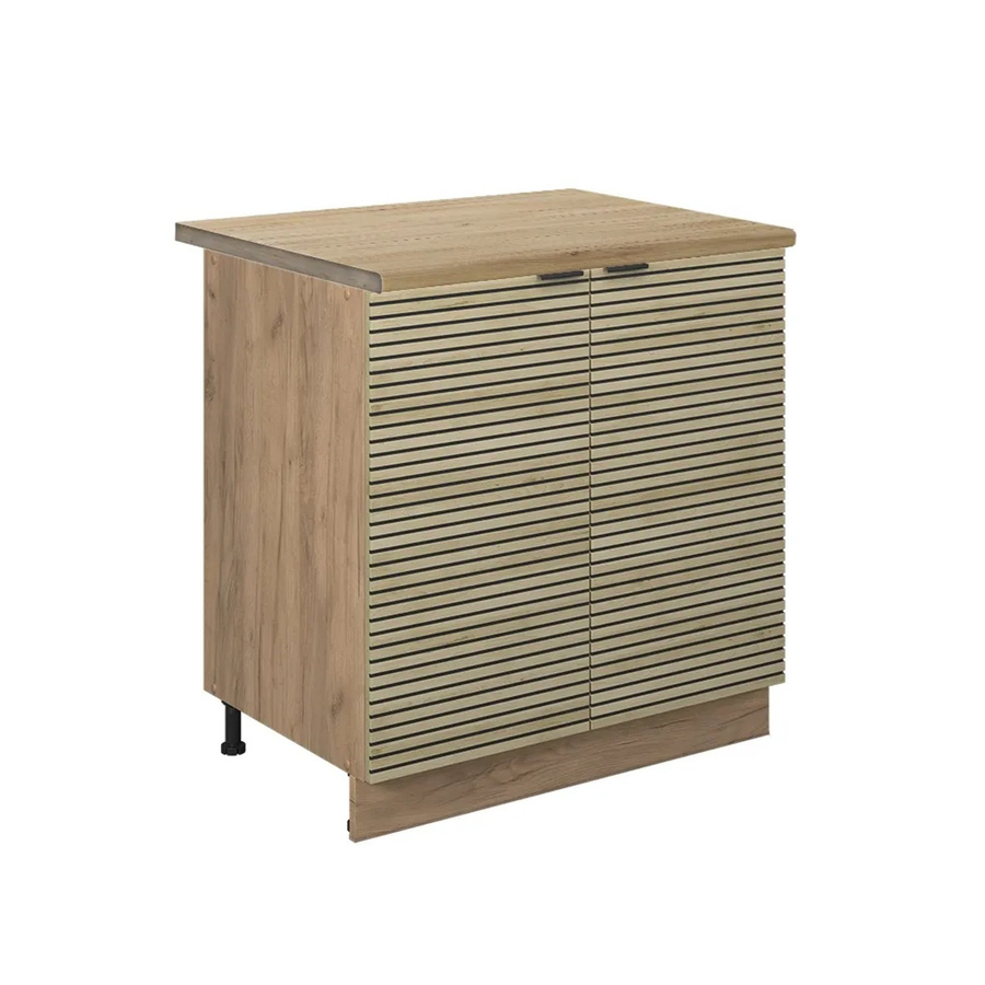 Vicco Küchenunterschrank Fame-Line Eiche mit Arbeitsplatte und Regal Breite: 80 cm - Bild 3