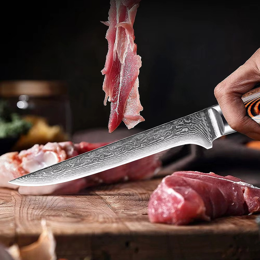 Xituo Damaskus Knochenmesser mit 67 Lagen VG10 Klinge und Holzgriff, 6 Zoll Full Tang Küchenmesser - Bild 6