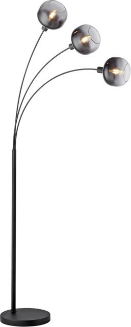 Just Light Stehleuchte Zea 3-flammig Schwarz mit Rauchgläsern, Höhe: 160 cm, Breite: 95 cm - Bild 1