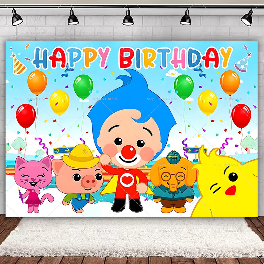 Wanddekoration Plim Plim Clown Magischer Held Design für Kindergeburtstag und Baby-Shower, Mehrfarbig, Rechteckig - Bild 1