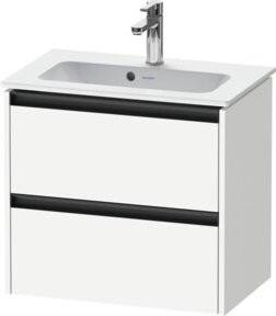 Duravit Waschtischunterschrank Ketho.2 Compact in Weiß mit 2 Schubladen, wandhängend, B/T: 61 x 39 cm - Bild 1