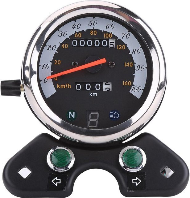 Wosawe Doppelzähler Tachometer Messgerät mit LED-Anzeige für GN125 DC 12V in Grau oder Schwarz - Bild 1