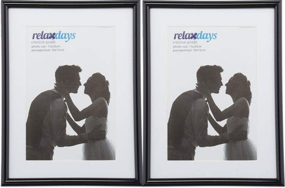 24er Set Relaxdays Bilderrahmen im Vintage-Design mit Passepartout, Schwarz, B: 15 cm, H: 20 cm, zum Aufhängen oder Hinstellen - Bild 1