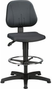 Bimos Arbeitsdrehstuhl mit Integralschaum, Fußring und Gleitern, schwarz - Bild 1