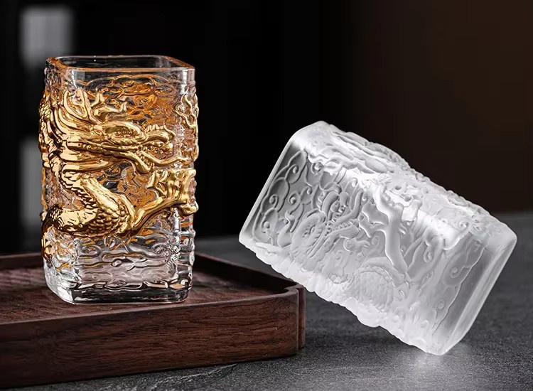 Golden Dragon Glas-Teetasse PDQ in Gold, hitzebeständige Teetasse für chinesischen Gongfu-Tee, Master Cup Einzelportions-Teegeschirr-Set - Bild 4