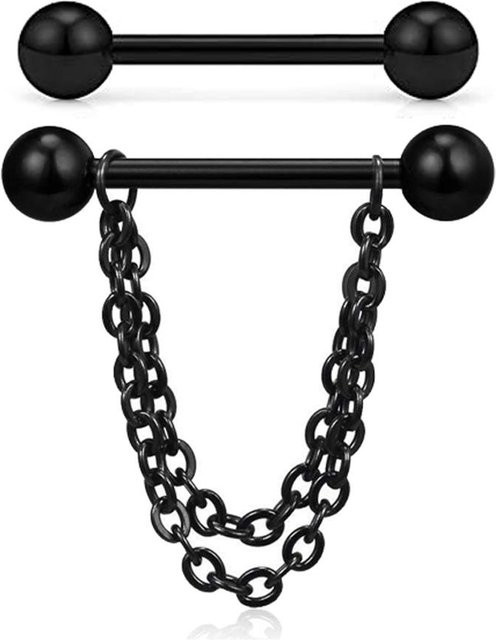 Nippelring Edelstahl, Schwarz, Unisex - Bild 1