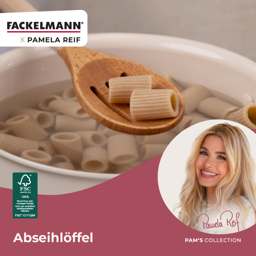 Fackelmann Pamela Reif Abseihlöffel aus Buchenholz in Braun - Bild 2