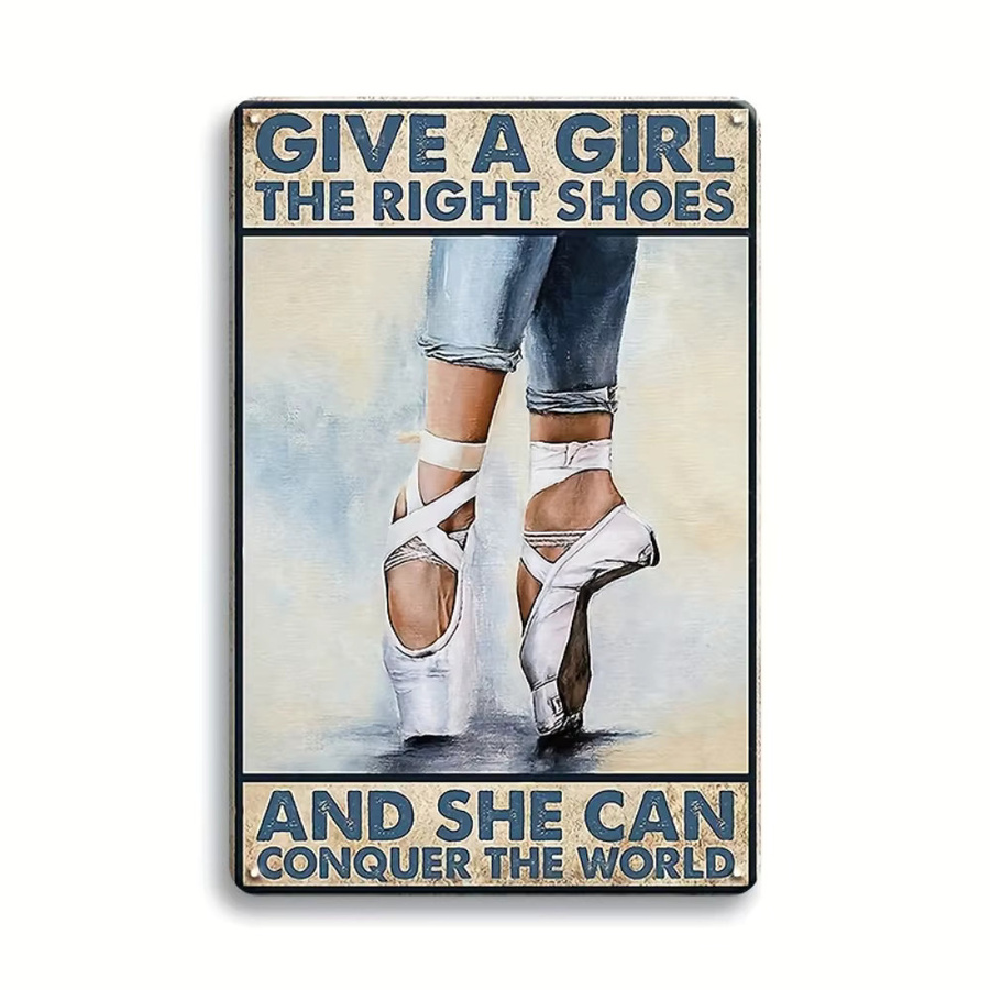 HELLOYOUNG Vintage Ballettschuhe Metallplakette Kunstplakat in Mehrfarbig, B/H: 30 x 20 cm - Bild 2